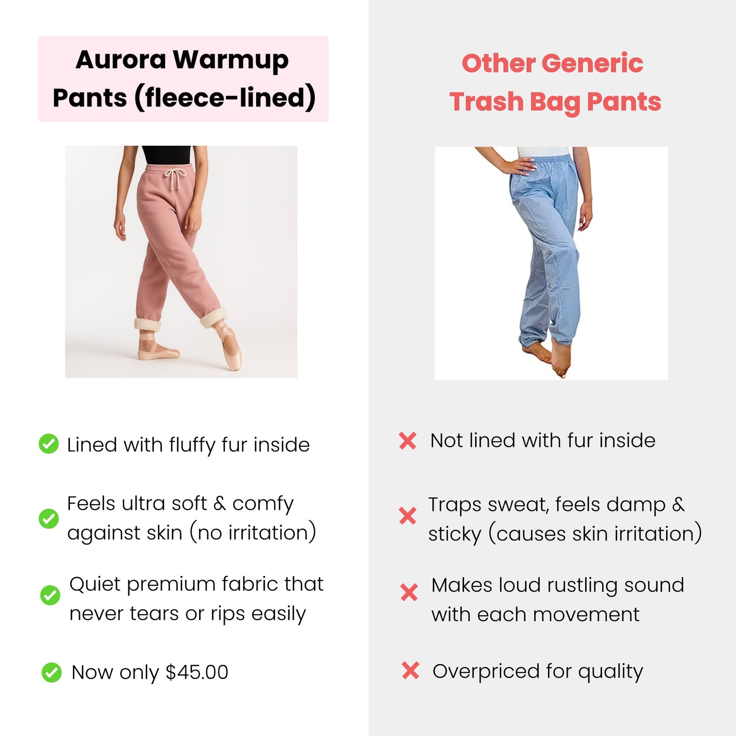 Aurora Warmup Pants (fleece-lined)