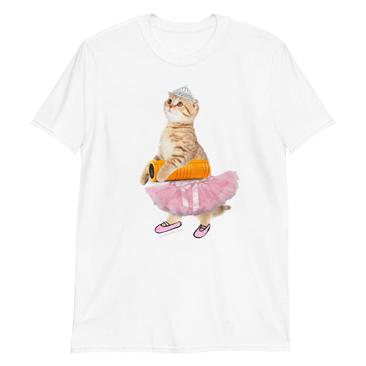 cute beautiful amazing cat ballerina t-shirt adorable white balletshirts roller tutu pointe shoes