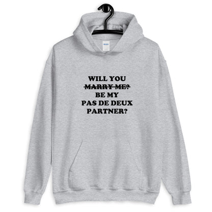 pas de deux cute ballet hoodie ballerina male dancers gifts marry me balletshirts grey