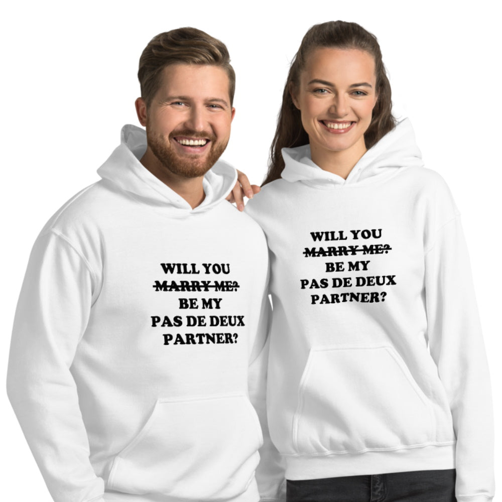 pas de deux cute ballet hoodie ballerina male dancers gifts marry me balletshirts white